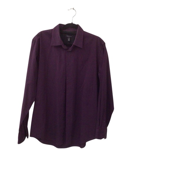 Van Heusen Men's Black & Burgundy Casual Button Down Shirt - Picture 2 of 2